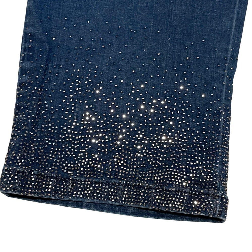 Soft Surroundings Dazzle Crop Jeans 1X Pull On Rhinestone Embellished - Picture 6 of 13